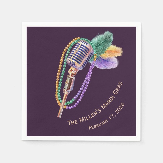 Serviette En Papier Custom Mardi Gras Jazz Napkins (Devant)