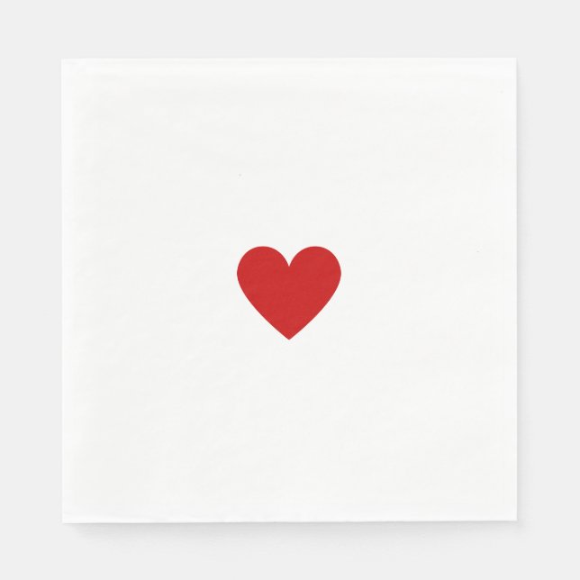 Serviette En Papier Custom Modern Red Heart (Devant)