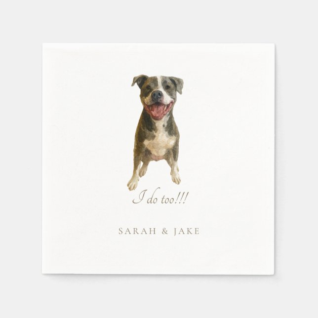 Serviette En Papier Custom Pet Custom Bruno 3 Wedding Napkins (Devant)