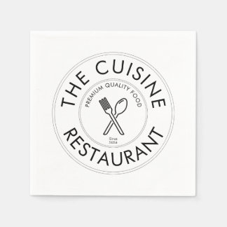 Serviette En Papier Custom Restaurant Logo Modern Square 