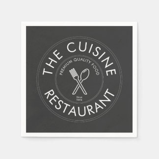 Serviette En Papier Custom Restaurant Logo Modern Square 