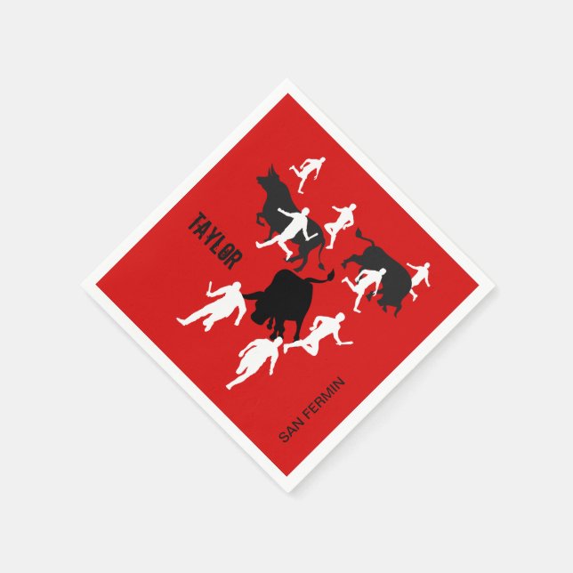 Serviette En Papier Custom, San Fermin Pamplona, bull run / encierro, (Coin)