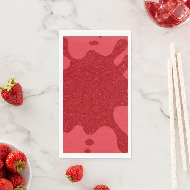 Serviette En Papier Custom Tomato Red Abstract Drip Paper Napkins (En situation)