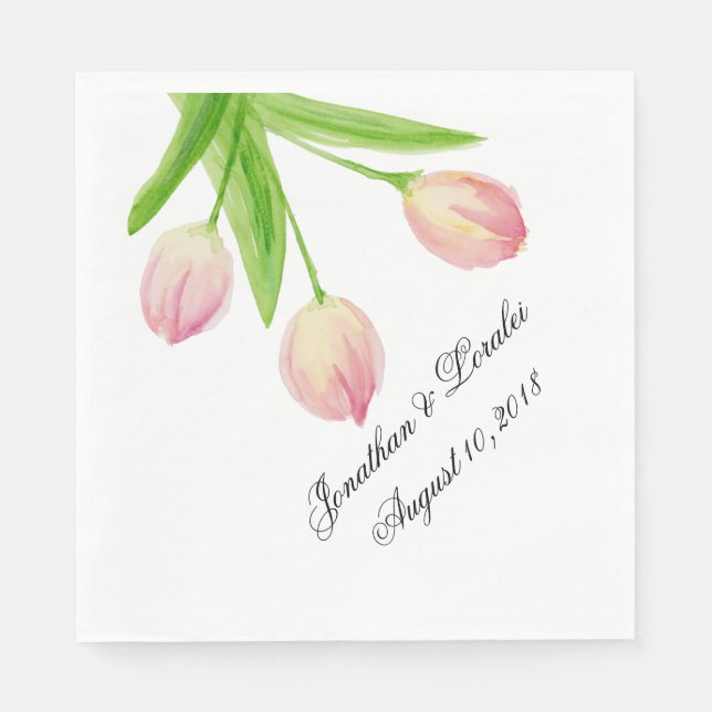 Serviette En Papier Customisez votre mariage serviettes aquarelle Tuli (Devant)