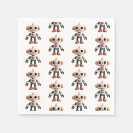 Serviette En Papier Customizable Robot Kids