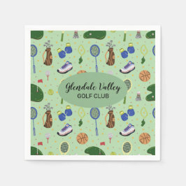 Serviette En Papier Customized Golf Theme Paper Napkin