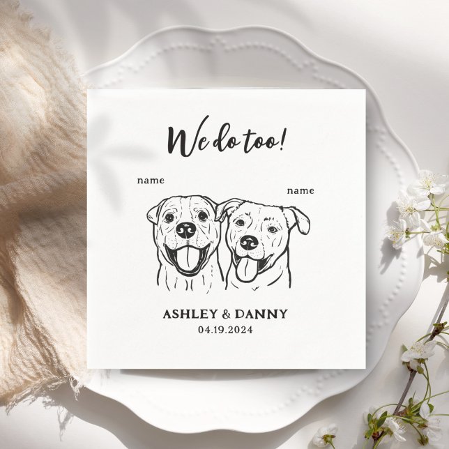 Serviette En Papier Cute 2 Chiens Animaux Nous faisons Too Cocktail Ma (Créateur téléchargé)