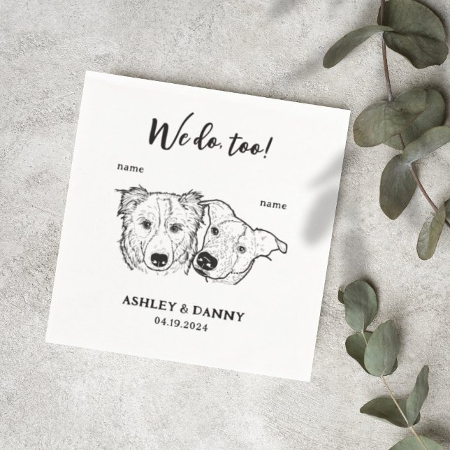 Serviette En Papier Cute 2 Chiens Animaux Nous faisons Too Cocktail Ma (Créateur téléchargé)