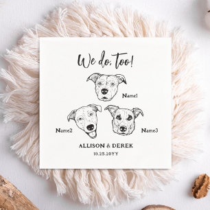 Serviette En Papier Cute 3 Chiens Animaux Nous Faisons Trop Mariage