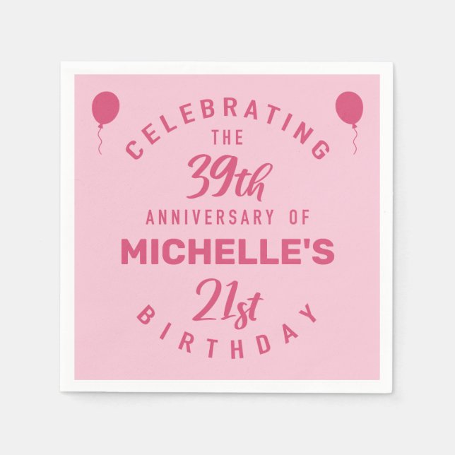 Serviette En Papier Cute 60e anniversaire Personnalisé (Devant)