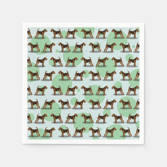 Serviette En Papier Cute Airedale Terrier Motif (Devant)