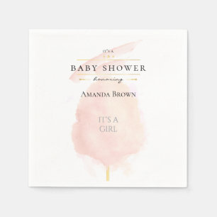 Serviette En Papier Cute Aquarelle rose Coton Baby shower bonbon