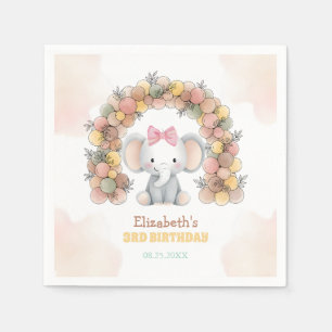 Serviette En Papier Cute Baby Elephant Balloon Arch Anniversaire
