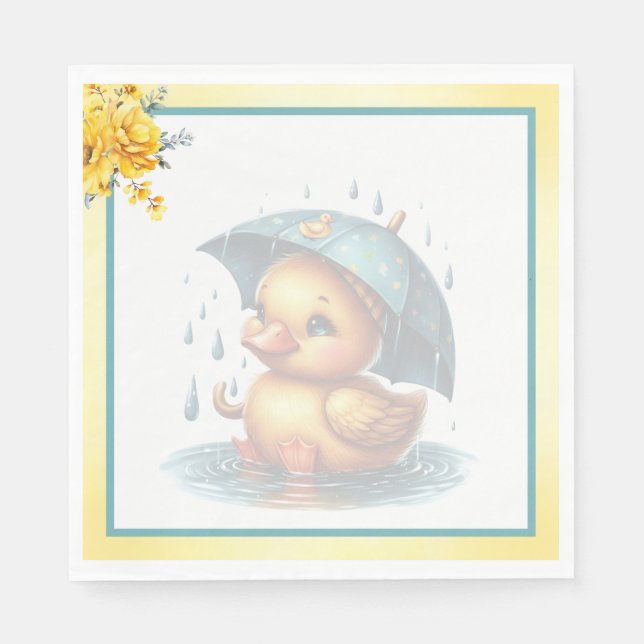 Serviette En Papier Cute Baby shower canard en caoutchouc (Devant)