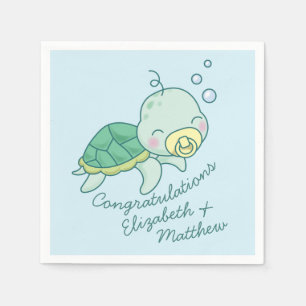 Serviette En Papier Cute Baby shower de tortue de mer Kawaii