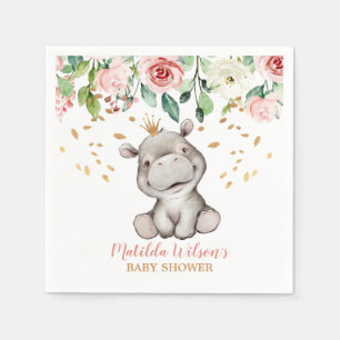 Serviette En Papier Cute Baby shower Hippo