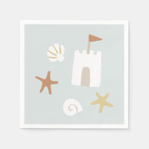 Serviette En Papier Cute Beach Seashell Sandcastle Starfish