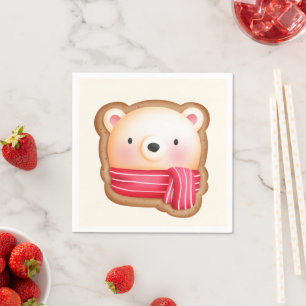 Serviette En Papier Cute Bear Face