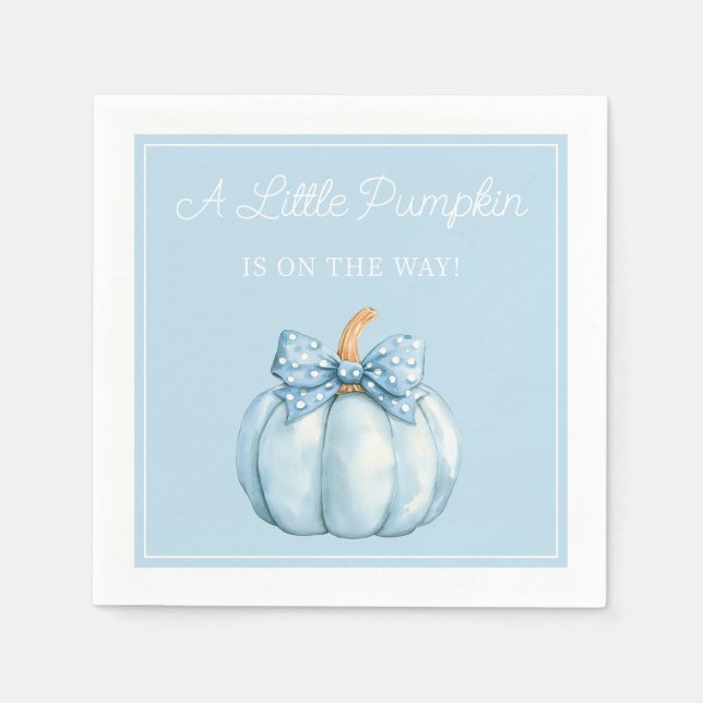 Serviette En Papier Cute Blue Pumpkin Boy Baby Shower (Devant)