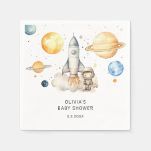 Serviette En Papier Cute Boy Astronaut Baby shower spatial