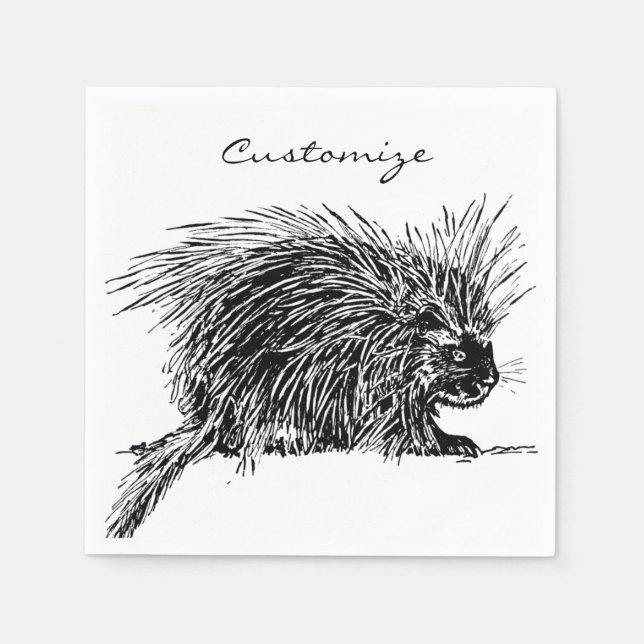 Serviette En Papier Cute Bristly Hedgehog Thunder_Cove (Devant)