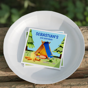 Serviette En Papier Cute Camping Bonfire Pine Tree Anniversaire de enf