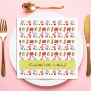 Serviette En Papier Cute Cats et présents   Anniversaire de enfant jau