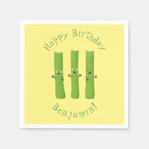 Serviette En Papier Cute céleri bâtons trio caricature légumes