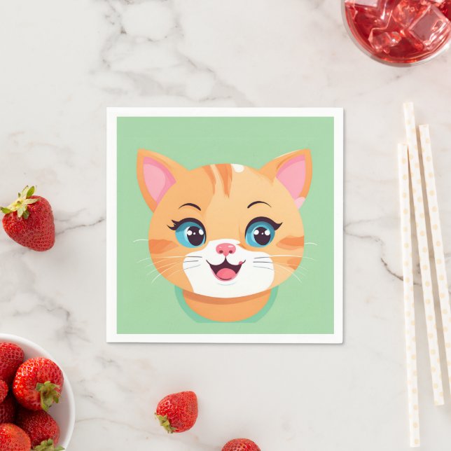 Serviette En Papier Cute chat chaton Visez animaux de compagnie fête d (En situation)