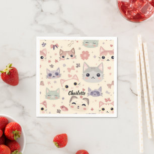 Serviette En Papier Cute Chat simple chaton Motif