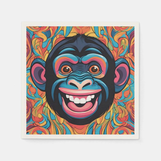 Serviette En Papier Cute Chimpanzé (Devant)