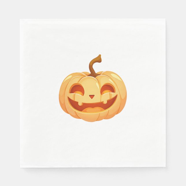 Serviette En Papier Cute Citrouille Jack-o'-lantern Turtle Mer Hallowe (Devant)