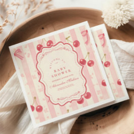 Serviette En Papier Cute Coquette cerise sur le Baby shower supérieur