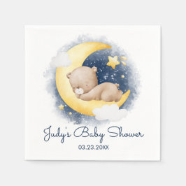 Serviette En Papier Cute Crescent Moon Teddy Bear Baby shower