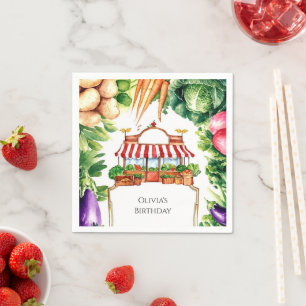 Serviette En Papier Cute Cultivé Localement Le Marché Agricole Anniver