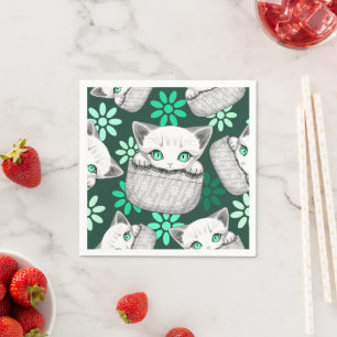 Serviette En Papier Cute de chat et pointe joueuse à partir d'une poch