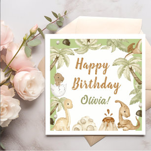 Serviette En Papier Cute Dinosaur Boy Anniversaire