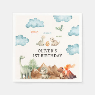 Serviette En Papier Cute Dinosaur Clouds Anniversaire de enfant Part