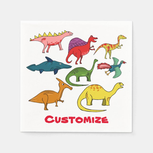Serviette En Papier Cute Dinosaur Collection Thunder_Cove (Devant)