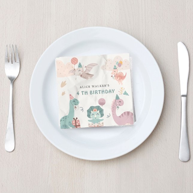 Serviette En Papier Cute Dinosaur Fête Animaux Anniversaires de enfant (Créateur téléchargé)