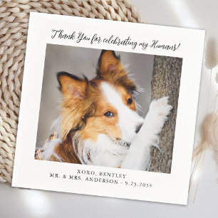 Serviette En Papier Cute Dog Photo Moderne Simple Mariage personnalisé