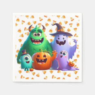 Serviette En Papier Cute et Cool, monstres d'Halloween