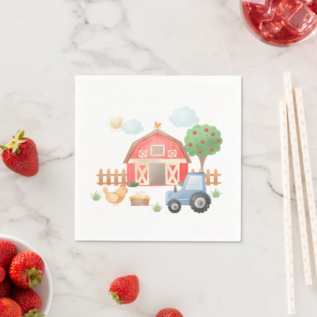 Serviette En Papier Cute Farm Animaux Barnyard Anniversaire (En situation)