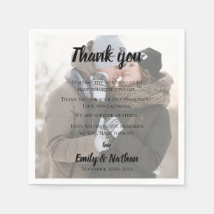 Serviette En Papier Cute Faux Vellum Photo Mariage Merci Message