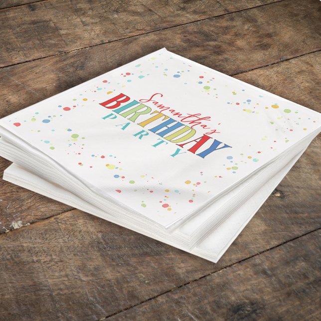 Serviette En Papier Cute fête d'anniversaire Confetti Custom (Créateur téléchargé)