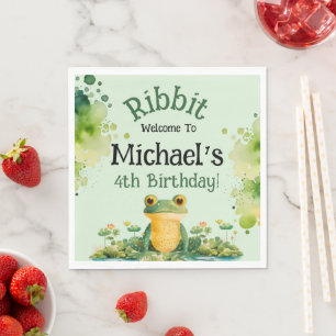 Serviette En Papier Cute Frog fête d'anniversaire