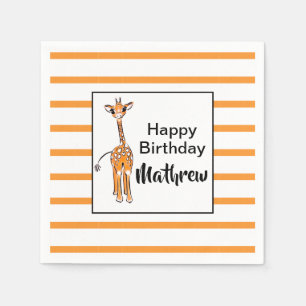 Serviette En Papier Cute Giraffe drawing, safari animals
