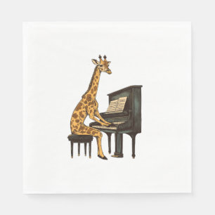 Serviette En Papier Cute Giraffe Jouer Piano Giraffes Musicien Musique