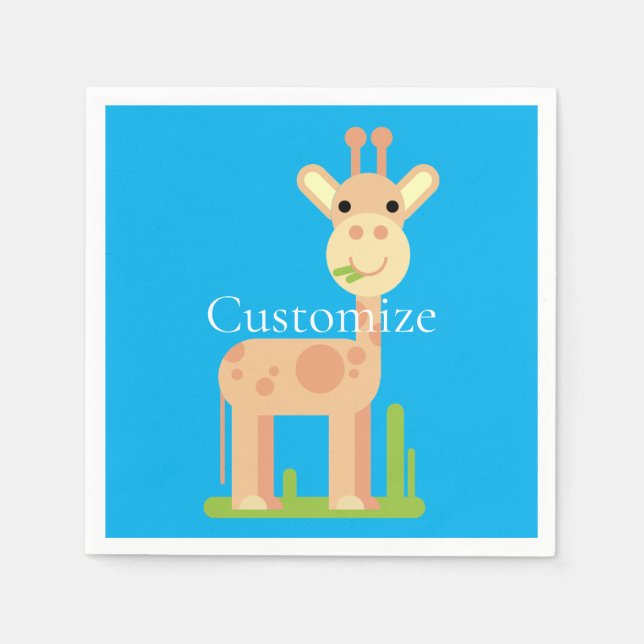 Serviette En Papier Cute Giraffe Munching Thunder_Cove (Devant)