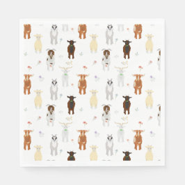 Serviette En Papier Cute Goats Farm Animals